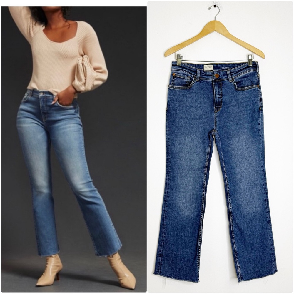 Pilcro Yaya Mid Rise Crop Flare Jeans Size 29 Anthropologie